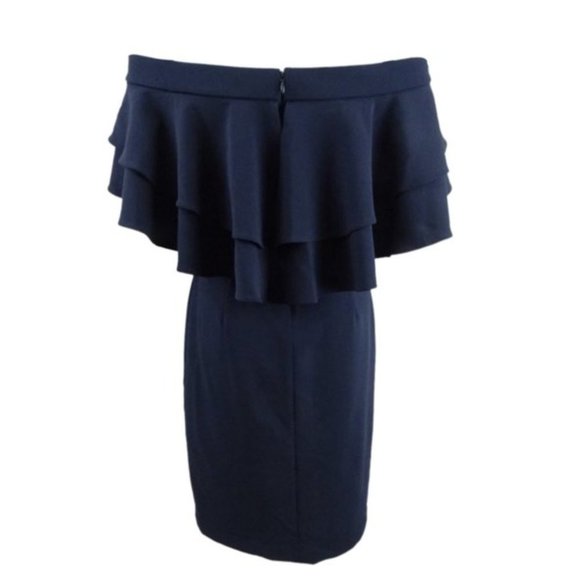 NWT Lauren Ralph Lauren Tiered Ruffle Overlay Sheath Dress - Picture 4 of 6